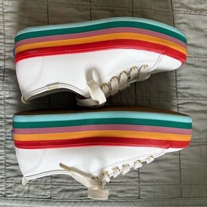 Keds White and Red Sneakers with Bold Platform